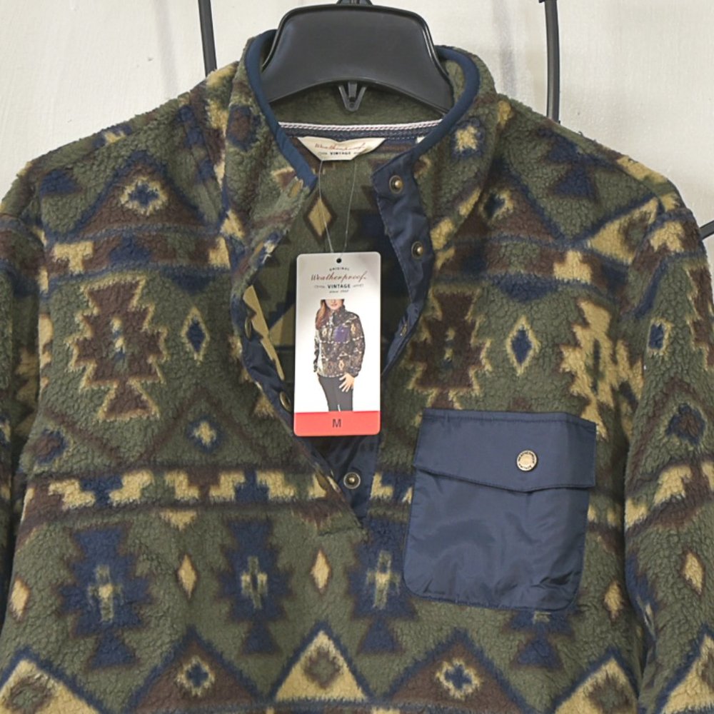 Weatherproof Vintage Ladies’ Printed Fleece Pullover Green